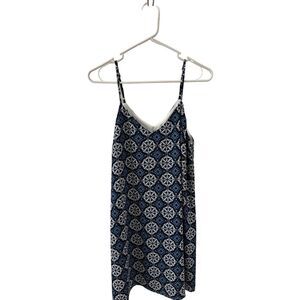 Lulu's Blue White Geometric‎ Slip Dress Women's Size Medium